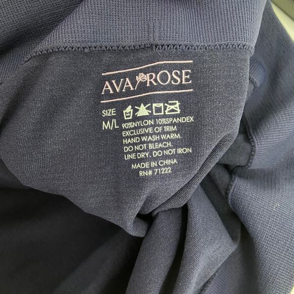Ava Rose Maternity Leggings Size M/L Blue Seamless Belly Full Length Footless - Picture 7 of 7